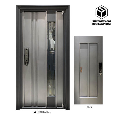 ODM Geräuschreduzierung Aluminium Eingangstür Kupfer Imitation Oberflächenveredelung Aluminium Eingangstüren