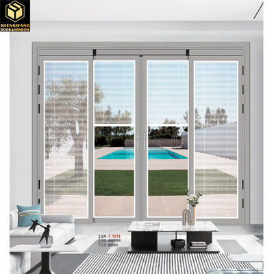 Weißbraune Glasschiebetür aus Aluminium