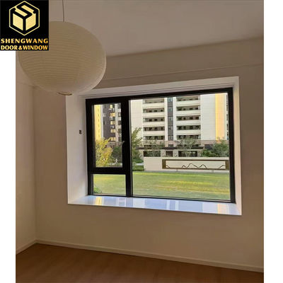 Pulverbeschichtetes Schiebefenster aus Aluminium schwarz Schiebefenster aus Aluminium