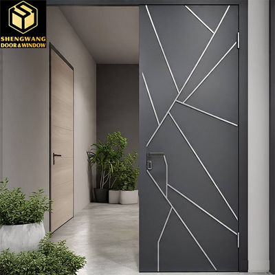 Anti-Diebstahl-Pulverbeschichtung mit modernen Aluminium-Eingangstüren und Commercial Grey